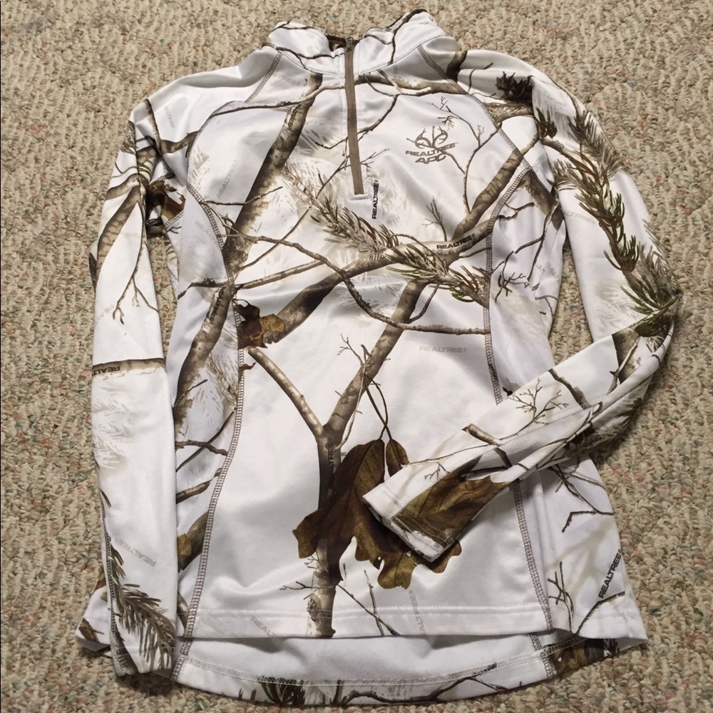 Realtree Snow Camo Performance Fleece Quarter Zip
